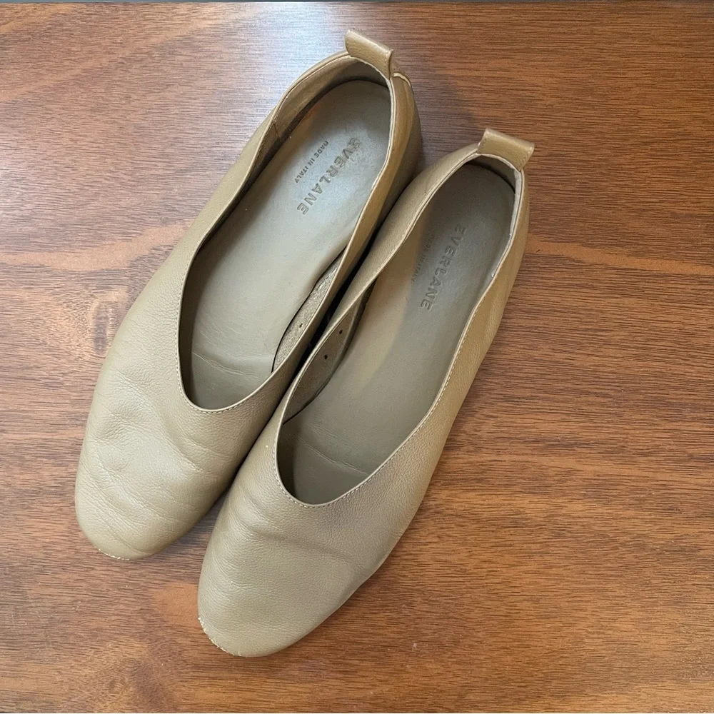 Everlane Tan Leather Ballet Flats